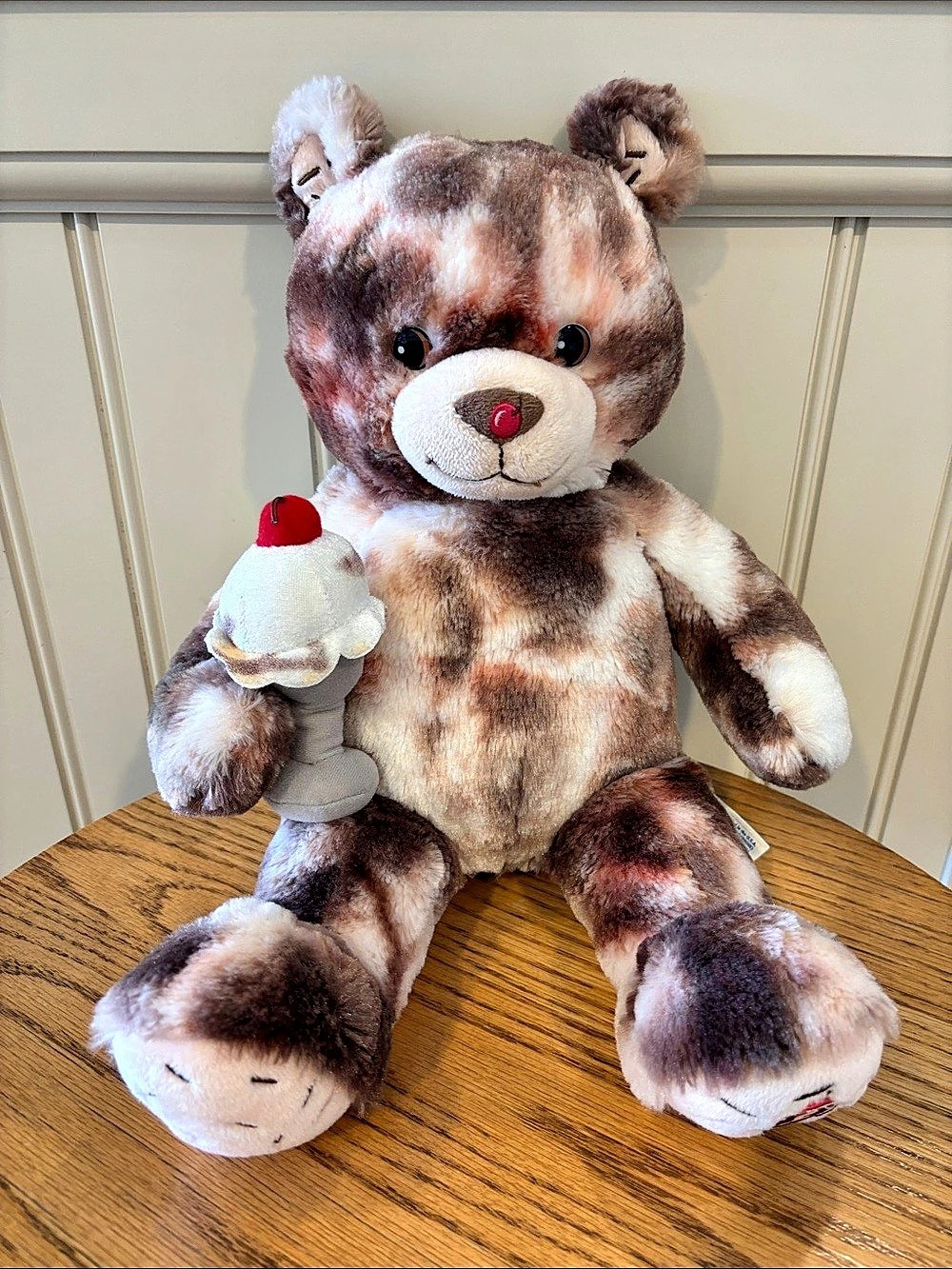 Build-A-Bear 2010 Workshop Hot Fudge Sundae Bear Brown & Cream Plush Rare/Retire